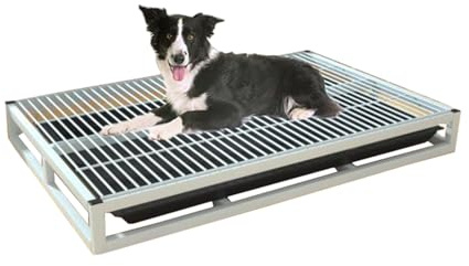Hundetoilette aus Metall, für drinnen und draußen, tragbare Hundetoilette, Metall-Hundetoilette mit Schublade, Farbe: Weiß, Größe: 61 cm