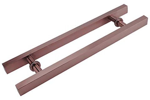 Türgriff aus gebürstetem Edelstahl mit Vierkantrohr für Büroglastüren/Türgriff aus Holz/Push-Pull-Türgriff – Roségold, 8 Größen (Gold, Rosé, 1000 × 700 mm)