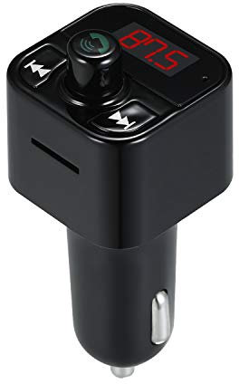 HUIOP Vivavoce Senza Fili,Lettore Musicale MP3 / WAV per Auto BT 5.0 Trasmettitore modulatore FM Ricevitore Audio Vivavoce Wireless Caricabatterie Doppio USB