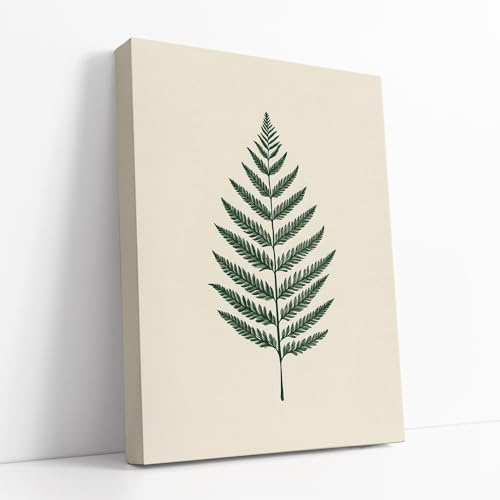 Lithobee - Vintage-Inspired Fern Botanical Illustration Wall Art Canvas Only 16x12inch(40x30cm) - Style No: 317