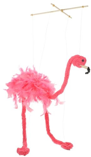 TOYANDONA Plüsch Flamingo Marionette Tierpuppe Aus Weichem Material Leichte Beweglichkeit Durch Zugschnur Für Puppenspiele Aufführungen Und Partydekoration Farbe Zufällig
