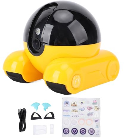 Vikye Pet Camera Robot, 1080P Camera for Home Security, Rotating Two Lens Design Movable Pet Camera, Phone App Control, 2-Way Audio (256G)
