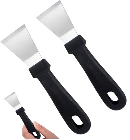 Outil de grattoir de poêle, gratte-ciel nettoyage 2pcs, outil multifonctionnel en acier inoxydable, élimine rapidement les taches saleté, adaptées aux carreaux, aux murs, en verre, incu