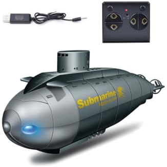 TBRICKFUNR Radiostyrd mini kärnkraftsdrivna ubåt, 6CH RC undervattensbåt med USB-laddningskabel, Perfekt för alla vattenförhållanden, Elektrisk vattenmarin båt som present
