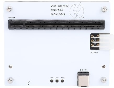 Bewinner Station d'accueil Externe USB 4.0 pour Carte Graphique avec Emplacement PCIe 16X, Câble de 1 M, pour Jeux sur Ordinateur Portable, Compatible SSD/Carte Son, Alimentation 12 V CC