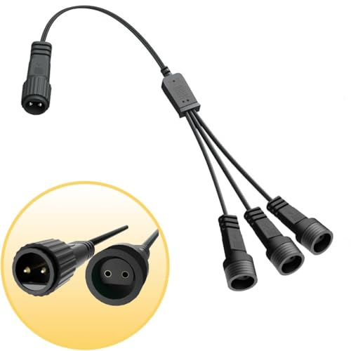 Redefun Connecteur Guirlande Lumineuse Noël 2 pin Connecteur Guirlande Exterieur, 1 à 3 Répartiteur de Guirlande Lumineuse, IP65 Etanche Rallonge Séparateur pour Rideau Filet G40 Filet Lumineux Noël