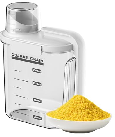 Contenedor de cereales de alimentos - Tarros grandes de arroz hermético, organizadores de despensa de cocina claros | Distribución de cereales premium BPA Contenedores de cereales de plástico gratis
