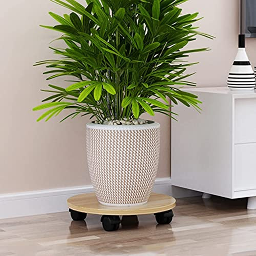 Palet Resistente para Plantas con Ruedas giratorias - Carrito Redondo para jardineras de Interior y Exterior, Plato móvil para macetas, 35 cm/13,7 Pulgadas, Rodillo Duradero para Plantas (co