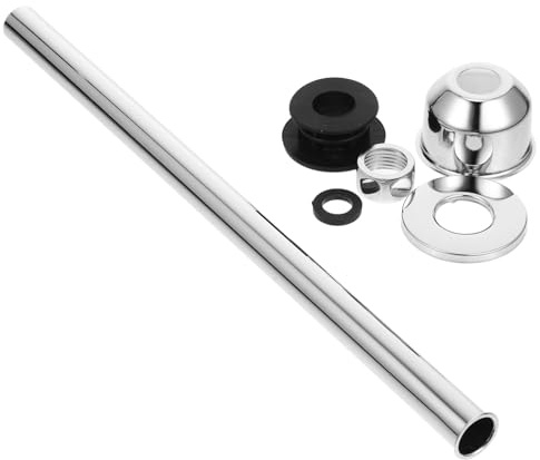 Spülventil Austauschrohr aus Edelstahl Silber, 1 Satz mit Dichtungsring | Urinal Druckspüler, Dekorative Abdeckung und Gummimatte, Direkt Verbunden für Verschiedene Installationen