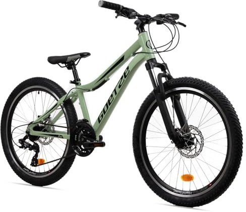 Goetze Define Junior 24 Zoll Kinderfahrrad MTB | 21-Gang Kettenschaltung | Aluminiumrahmen | Federgabel | Scheibenbremsen vorne & hinten | Für Jugendliche 8–14 Jahre | 90% vormontiert