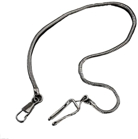 Qvorlth 4 Stück Silberne Edelstahl-Uhrenketten for Taschenuhren, Herren, Geschenk, klassisch, Schwarz, Gold, Bronze