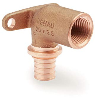 Rehau Rautitan RX Wandwinkel lang mit IG, 16 mm x Rp 1/2, Rotguss