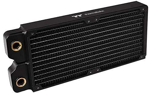 Thermaltake Pacific CL-W236-CU00BL-A - Sistema de refrigeración líquida para bricolaje, 40 mm de grosor, aletas de alta densidad, tubos de cobre de doble fila, radiador de cobre