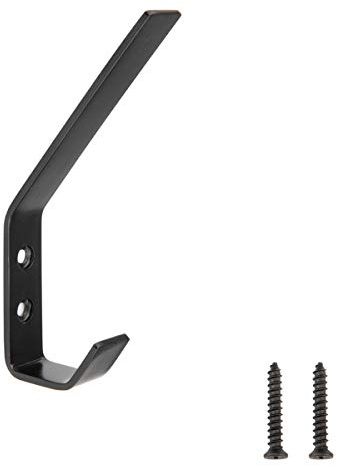 Amazon Basics AB6000-FB-5 Cloison sèche Patère à manteau, Noir opaque, 5 pièces