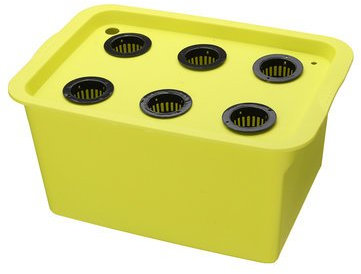 ExcLent Kit De Système Hydroponique 220V 6 Trous Dwc Culture Aérobie Sans Sol Plantation D’Eau En Intérieur Boîte De Culture - vert