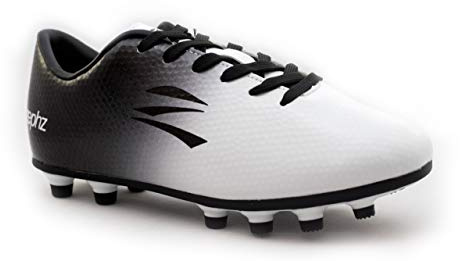 zephz Wide Traxx Soccer Cleat, White/Black, Adult 7