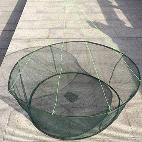 Foldable Drop Net Fishing Landing Prawn Bait Crab Shrimp Pier Harbour Pond Mesh, Crabbing Catching Fish Prawn Crayfish Lobster Crab Drop Folding Net