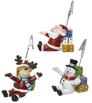 zeitzone Tischkartenhalter Weihnachten Set Weihnachtsmann Schneemann Rentier 3 Stück