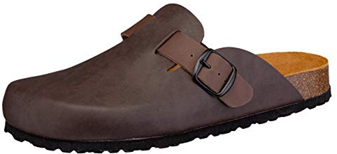 Lico Bioline Clog Herren Pantoletten, Braun, 45