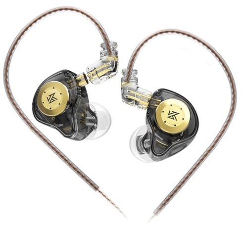 Yinyoo KZ EDX PRO in Ear Monitor Earphones, EDX PRO Wired in-Ear Earbuds HIFI Deep Bass Sound Headphones with 1DD New 10mm Dynamic Driver Over-Ear Headset for Musician Stage (Black, No mic)