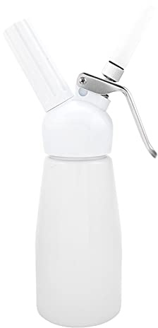 TOPINCN Cream Dispenser, 250mL Portable Whipped Dessert Cream Butter Dispenser with Sturdy Aluminum Body Profesional Whipper Foam Maker(White)