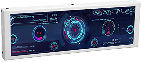 Bewinner Mini écran IPS USB 7,9 Pouces, Affichage du Panneau de Capteur PC 1280x400 pour PC CPU Moniteur de Données, Affichage de la Température PC pour PC ARGB Coque