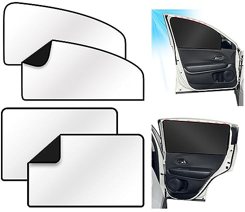 URAQT Parasol Coche Lateral, 4PS Parasol Ventana Coche con Imanes,Plateado