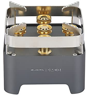SLDAGe Gris Réchaud Gaz 12000W, Réchaud Camping Gaz Portable, Réchaud d'extérieur à Gaz avec Panneau de Vent, Réchaud à gaz compact pour Camping-Car, Camping