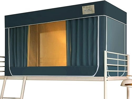 Leodun Tragbares Schlaf Bettzelt, Betthimmel, Zelte für Erwachsene und Kinder, Verdunkelung für den Innenbereich, leichte Bettvorhangfür Etagenbetten, Private Himmelbett,Cyan,H35.4 inches