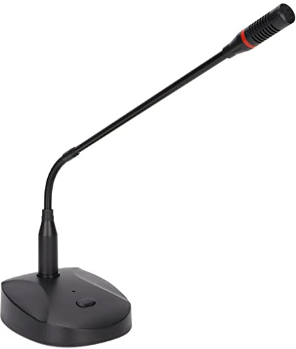 Microfono a Collo D'Oca da Tavolo, Microfono per Computer con Riduzione Intelligente del Rumore con Regolazione a 360° con Cavo da XLR a 6,35 Mm per Conferenza/webcast