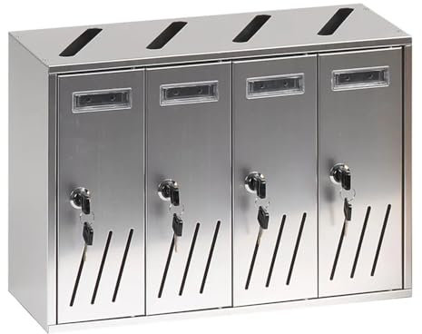 Cassetta Postale Per Condominio A 4 Posti Colore Argento Mod.Domus V1015S