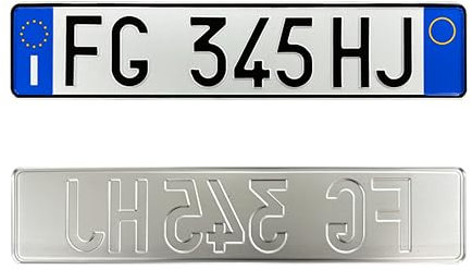 Reflektierendes und reflektierendes europäisches Nummernschild, geprägt, auf Aluminium-Kennzeichen, gestanzte Replik