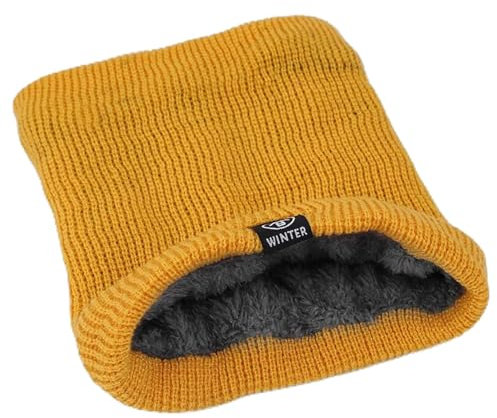 Winter-Strickschal FüR MäNner Winter Plüsch Schalldämpfer Woolen Stricken Hals Abdeckung Mode Einfarbig Männer Frauen Kalt-proof Schal Im Freien Warme Radfahren Halstuch Schal Herren (Color : Yellow