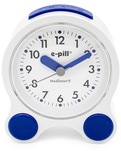 e-pill MedSmart V8 Loud Alarm Reminder Atomic Clock with 8 Alarms, White