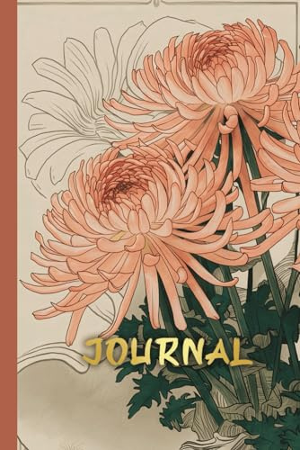 Japanese Chrysanthemum Journal: Beautiful Wide Lined Notebook with Fascinating Facts and Motifs, Handy 6 x 9 inches, 120 pages