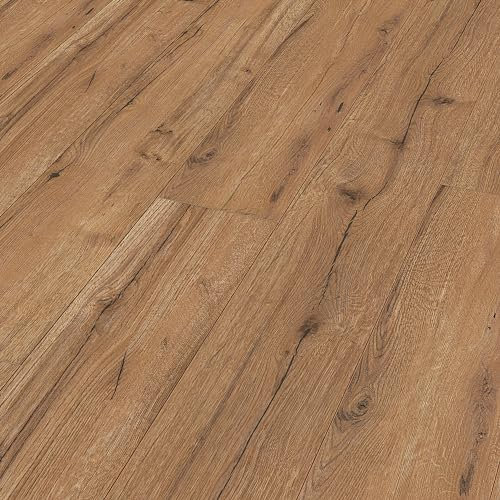 Meister Laminatboden MeisterDesign. Laminate LL 150 2052 x 220 x 8 mm 06256 Eiche rustikal Cognac Rohholz-Poren-Struktur
