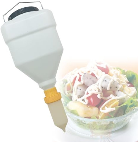 Bottiglia da spremere per condimenti, Dispenser per salse da appendere, Dispenser da spremere in plastica per uso alimentare con tappo girevole, Dispenser per condimenti per condimenti Ketchup 3L