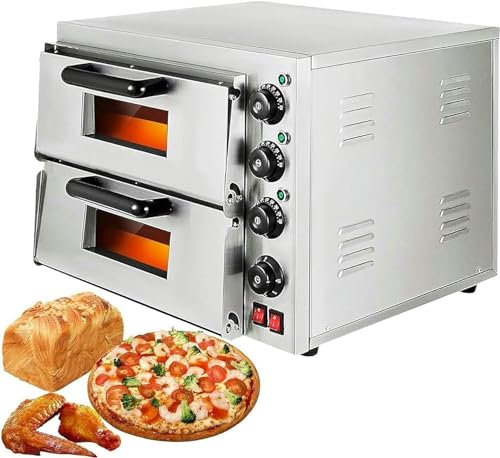 BTURYT Horno De Pizza Comercial, Horno De Pizza Eléctrico De Encimera De 16, Pizzera De Acero INOX con Lámpara a Prueba De Explosiones Y Orificios De Enfriamiento, para Restaurante De Hotel