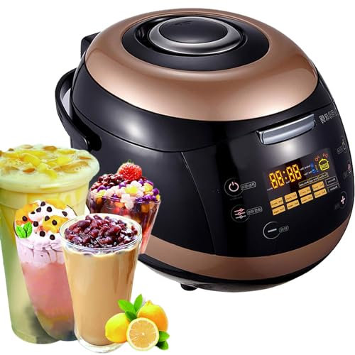 Pentola Perla Automatica, Fornello Boba Commerciale da 5 Litri Fornello Perla Tapioca con Pentola A Inserto E Touchscreen per Negozio di tè al Latte, Ristorante, Caffetteria