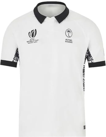 Coupe du Monde 2023 RWC Fidji, Maillot de Rugby, Maillot de Football d'entraînement for Hommes(White,XL)