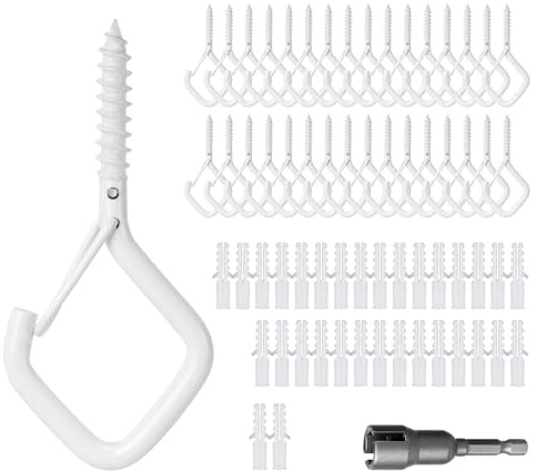 CANGCANG 30PCS Haken Zum Schrauben mit Sicherung, Wandhaken, Edelstahl schraubhaken,Deckenhaken,Vogelhäuschen,Hakenschrauben zum Aufhängen Pflanzenkörben dekorative Lampen verwendet werden