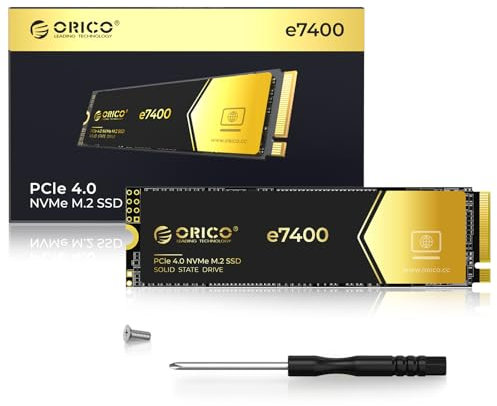 ORICO NVMe 512GB SSD M.2, PCIe 4.0X4 - Fino a 7200MB/s SSD M2, 3D NAND Flash Unità a Stato Solido Interno, Compatibile con macOS Windows per Giocatori e creatori-e7400