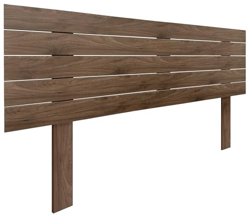 DHOME Tête de lit en Bois MDF Recyclé avec Pieds Lit Horizontal Style Palettes Quincaillerie Incluse (Noyer Bois, 150cm)