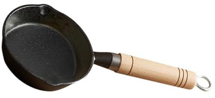 KITANDOVE Sartén De Hierro Fundido Mini Ideal Para Verter Aceite Olla Mango De Madera