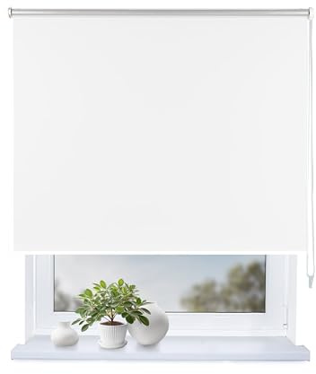 Rollmayer Verdunklungsrollo Thermorollo mit Bohren, Seitenzugrollo Thermo Rollo fur Fenster und Tur (Thermo-Weiß,150x220 cm (BxH))