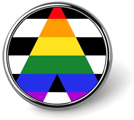 FJQWKLF Anstecknadel mit der Flagge des Straight Ally Pride, originelle Brosche, Krawatte, Schmuck, Dekoration für Hüte, Jacken, Hemden