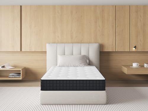 sinlikon Matelas 90x190CM,Epaisseur 12CM,Basics Matelas 7 Zones en Mousse à mémoire de Forme Confort, Moelleux (90x190x12CM)