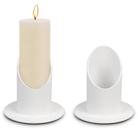 Nattvard ljusstake i metall 8 cm vit med droppskydd högkvalitativ ljushållare för dopljus, minnesljus & dekoration (kyrka, begravning, hem)