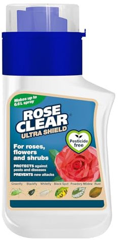 Ultra Shield 200ml – Protects Against Pests and Diseases, Prevents New Attacks, Pesticide Free | Makes Up to 6.6 Litres of Spray | Insecticide, Fungicide & Plant Protector for Roses & Ornamentals