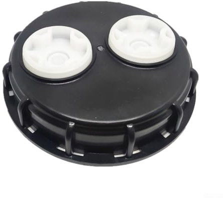 HpLive IBC - Tapa para depósito de agua (163 mm, con orificios de ventilación dobles, polietileno de alta densidad, para 1000 L, accesorios para barril de lluvia)